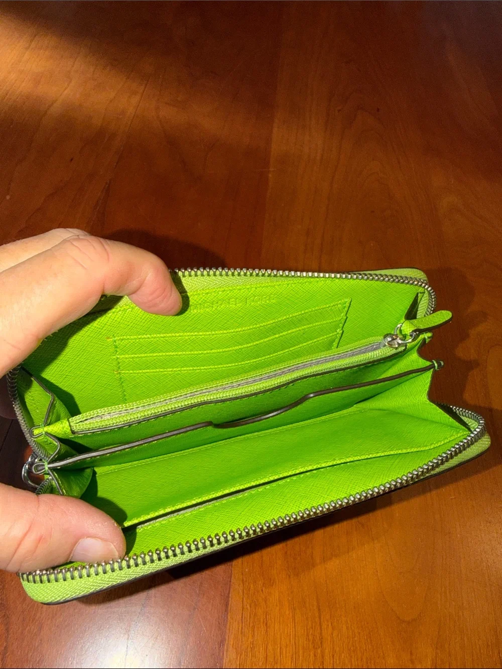 Michael Kors Neon Green Wristlet Clutch